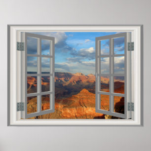 Póster Grand Canyon Faux Window View USA
