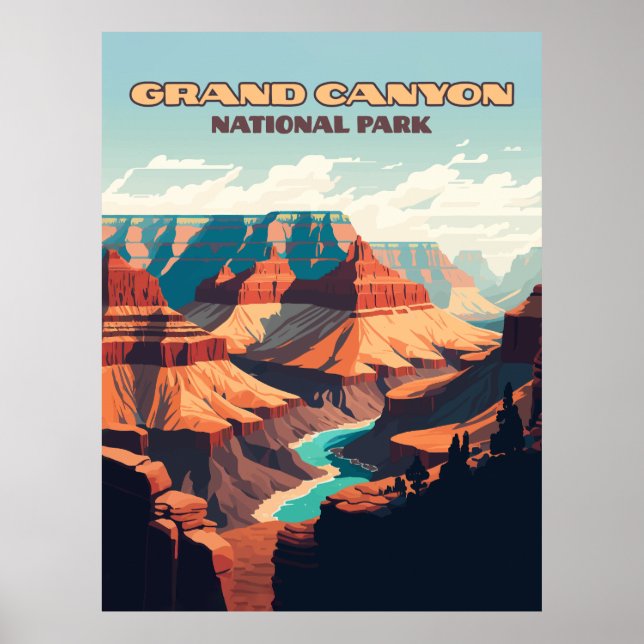 Poster Grand Canyon National Park Arizona Retro (Frente)