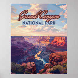 Poster Grand Canyon National Park Arizona Retro