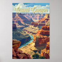Grand Canyon National Park Ilustração Viagem Art
