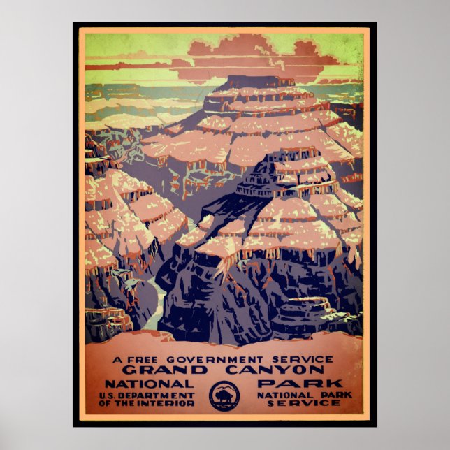 Poster Grand Canyon National Park Vintage (Frente)