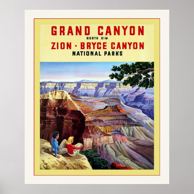 Póster Grand Canyon ~ Viagens vintage (Frente)