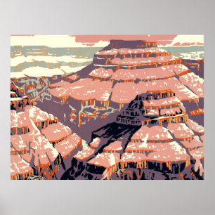 Poster Grand Canyon Western Graphic Art American