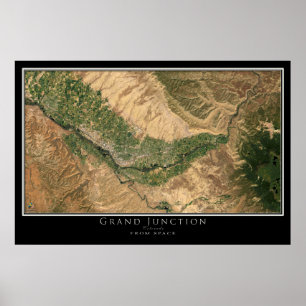 Póster Grand Junction Colorado from Space Satellite Map