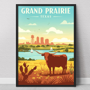 Poster Grand Prairie Texas Antigo
