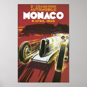 Póster Grand Prix Mônaco Avril 1930