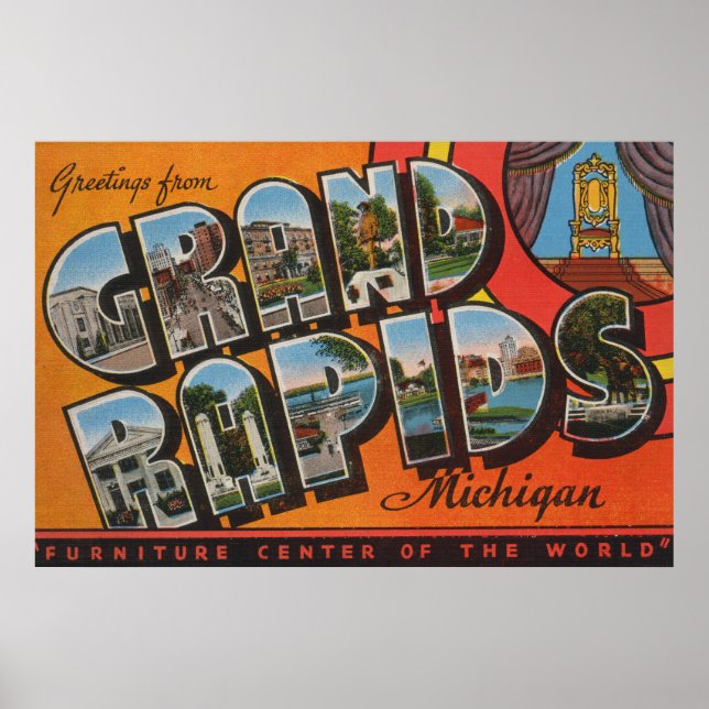 Poster Grand Rapids, Michigan - Grandes Cenas de Letra (Frente)