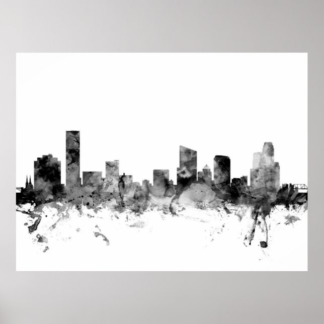 Poster Grand Rapids Michigan Skyline (Frente)
