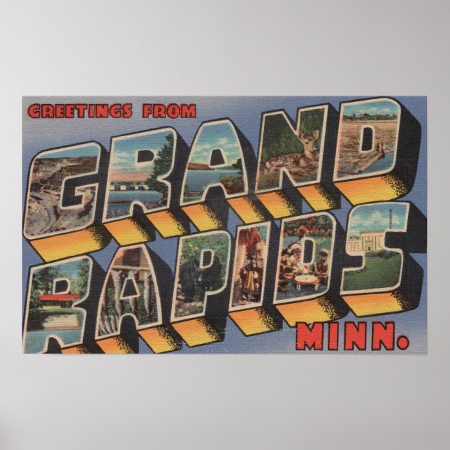 Poster Grand Rapids, Minnesota - Grandes Cenas de Letra (Frente)