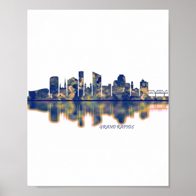 Poster Grand Rapids Skyline (Frente)