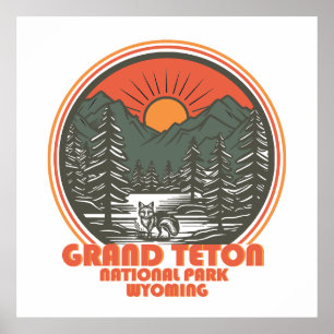 Poster Grand Teton montanhas Parque Nacional Wyoming