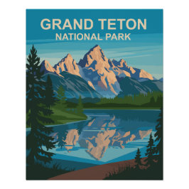 Póster Grand Teton National Park Landscape Viagem Art