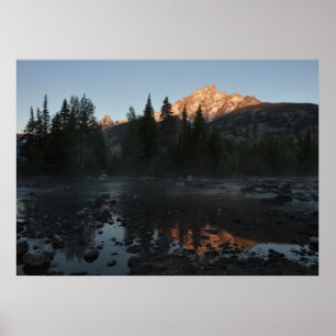 Póster Grand Teton Sunrise em Cottonwood Creek