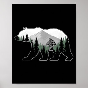 Poster Grande Amor Coração Mãos Urso Silhueta Dia dos Nam