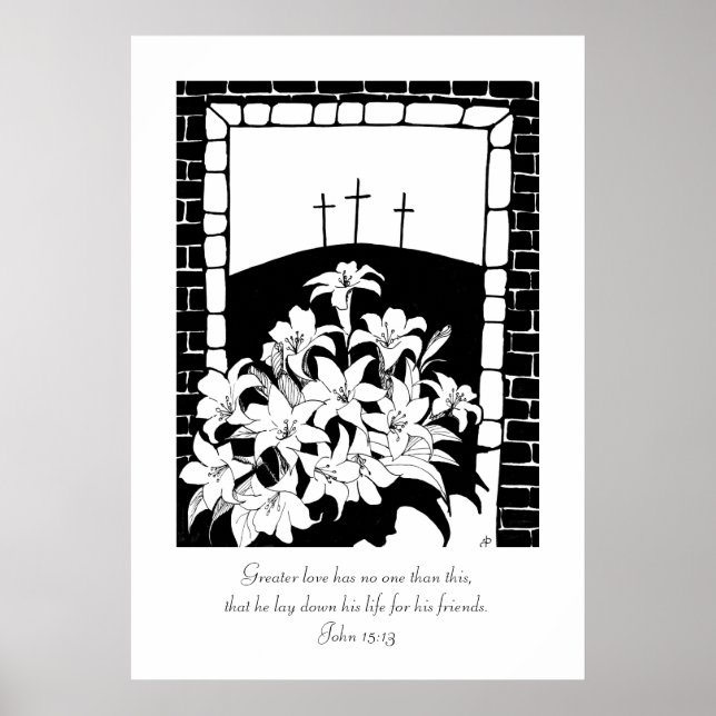 Póster "Grande Amor" (John 15:13) (Frente)