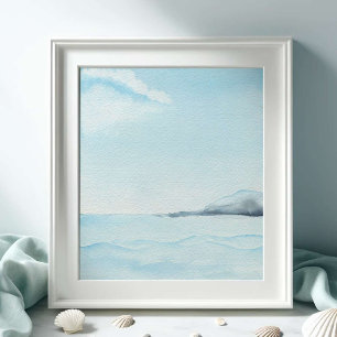 Poster Grande Aquarela Arte Oceânica
