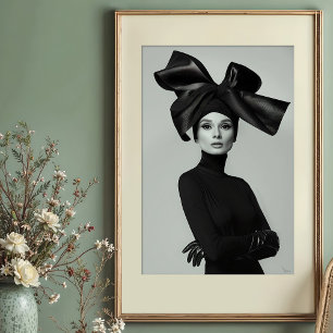 Poster Grande Arco: Retrato Monocromático Haute Couture