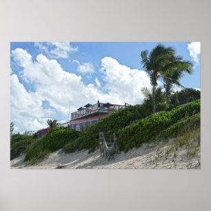 Póster Grande Bar da Praia de Guana Cay, Bahamas