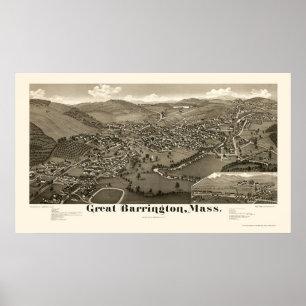 Poster Grande Barrington, mapa panorâmico das MÃES - 18