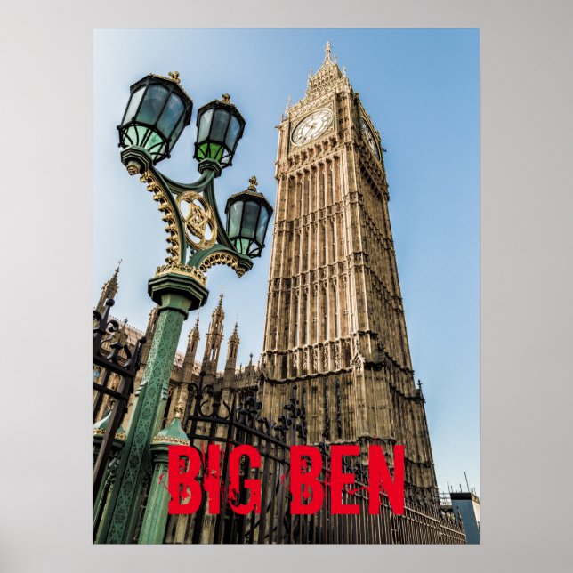Poster Grande Ben em Westminster London presente (Frente)