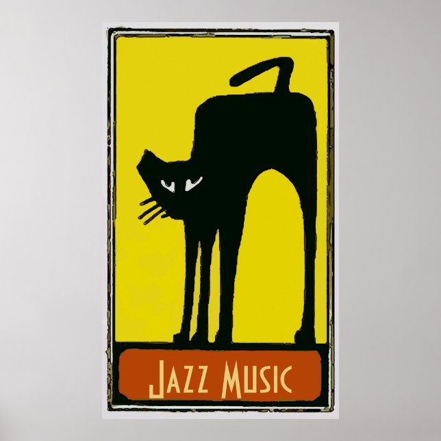 Poster Grande Black Cat, Jazz Music, (Frente)
