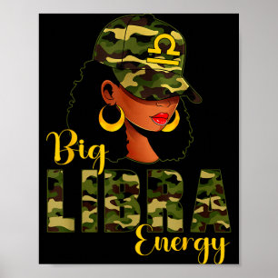 Poster Grande Camuflagem de Energia de Libra Preta Femini