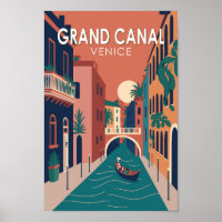 Grande Canal Venice Viagem Art Vintage