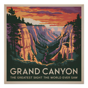 Póster Grande Canyon EUA vintage