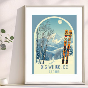Poster Grande Cartaz Branco da Colúmbia Britânica Canadá