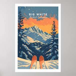 Poster Grande Cartaz de Viagem Branco - Colúmbia Britânic