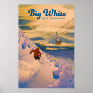 Poster Grande Cartaz de Viagens do Resort de Esqui White 