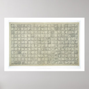 Póster Grande chapa com escrita ideographic do Tem