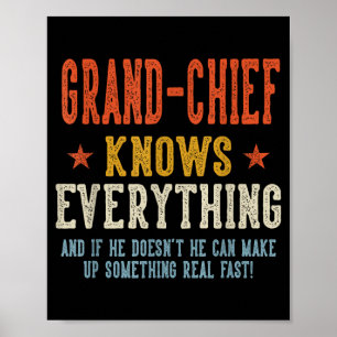 Poster Grande-chefe sabe tudo dia dos pais retrô