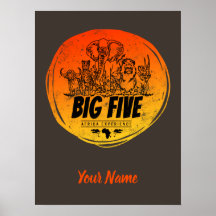 Grande Cinco de África, Safari Vintage Elephant, L