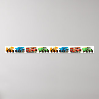 Póster Grande Crianças Construindo Festas de Arte Truck