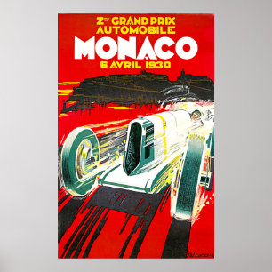 Poster grande da propaganda do vintage de Monaco