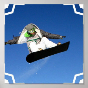 Poster grande da snowboarding do ar