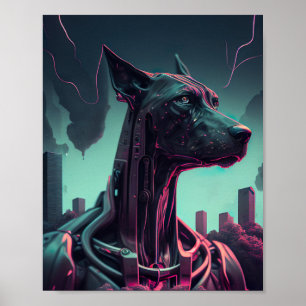 Poster Grande Dane Futurista O Companheiro Robótico