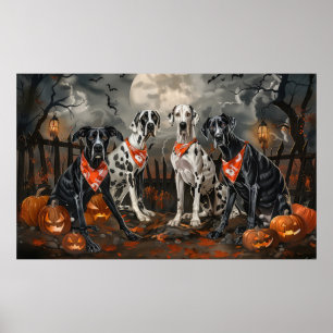 Poster Grande Dane Halloween Spooky
