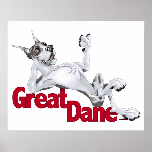 Poster Grande Dane Laid Back Harlequin (Frente)