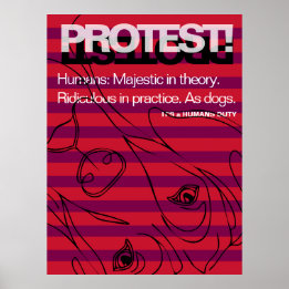 Poster Grande Dane Protesta Humanos São Ridículos