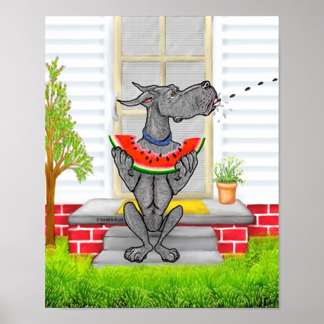 Poster Grande Dane SPIT Preto (Frente)