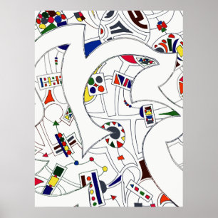 Póster Grande desenho abstrato da tinta
