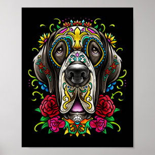Poster Grande Dia De Tatuagem De Cachorro Do Morto Mexico