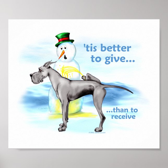 Póster Grande dinamarquês preto BTG (Frente)