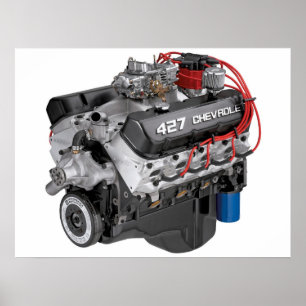 Poster grande do motor do bloco de 427 Chevy