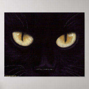 Poster grande dos olhos do gato preto
