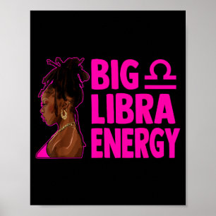 Poster Grande Energia de Libra Aniversário Mulher Loc'd Z