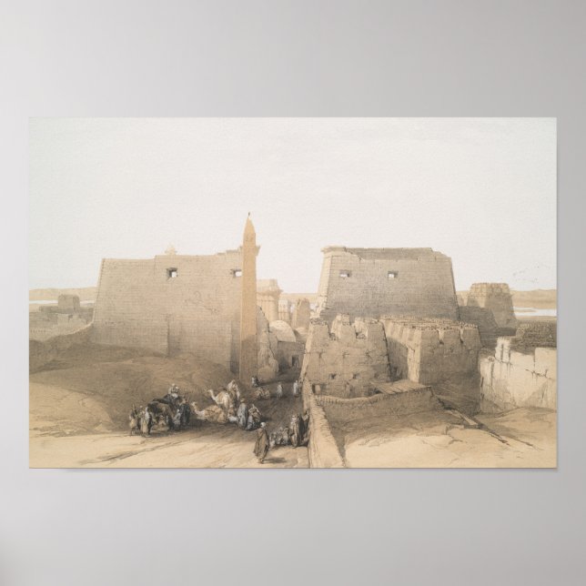 Poster Grande entrada para o Templo Luxor, Egito (Frente)