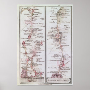 Póster Grande estrada norte fora de Londres, o 1º de